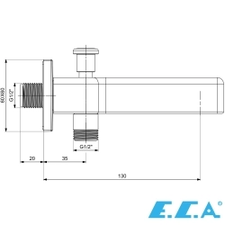 E.C.A - ECA Life Çıkış Ucu (El Duşu Çıkışlı), Mat Antrasit