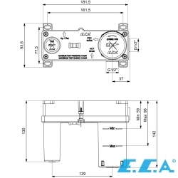 E.C.A - ECA Tiera Ankastre Lavabo Bataryası (Sıva Altı Grubu), Altın