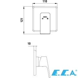 E.C.A - ECA Tiera Ankastre Duş Bataryası (Sıva Üstü Grubu), Altın - 102167105A1-K