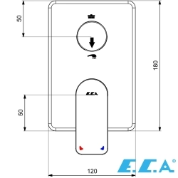 E.C.A - ECA Dream Ankastre Banyo/Duş Bataryası (Sıva Üstü Grubu), 2 Yollu