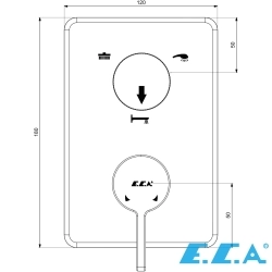 E.C.A - ECA Life Ankastre Banyo Bataryası (Sıva Üstü Grubu), 3 Yollu