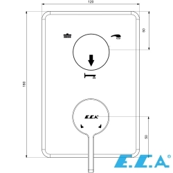 E.C.A - ECA Life Ankastre Banyo Bataryası (Sıva Üstü Grubu), 3 Yollu, Mat Antrasit
