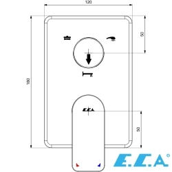 E.C.A - ECA Dream Ankastre Banyo Bataryası (Sıva Üstü Grubu), 3 Yollu