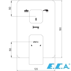 E.C.A - ECA Tiera Ankastre Banyo Bataryası (Sıva Üstü Grubu) 3 Yollu, Altın