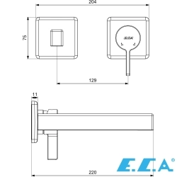 E.C.A - ECA Life Ankastre Lavabo Bataryası (Sıva Üstü Grubu), 2 Delikli