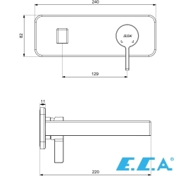 E.C.A - ECA Life Ankastre Lavabo Bataryası (Sıva Üstü Grubu), Mat Siyah