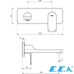 E.C.A - ECA Dream Ankastre Lavabo Bataryası, Mat Siyah (Sıva Üstü Grubu)