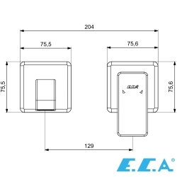 E.C.A - ECA Royal Ankastre Lavabo Bataryası (Sıva Üstü Grubu), 2 Delikli, Mat Siyah