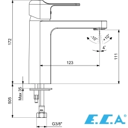 E.C.A - ECA Dream Lavabo Bataryası, Mat Siyah (D-Tip)