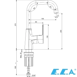 E.C.A - ECA Dream Kuğu Borulu Lavabo Bataryası