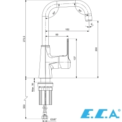 E.C.A - ECA Dream Kuğu Borulu Lavabo Bataryası, D-Tip
