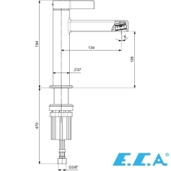 E.C.A - ECA Life Lavabo Bataryası, Mat Siyah