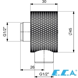 E.C.A - ECA Life Duş Çıkış Dirseği, Mat Antrasit
