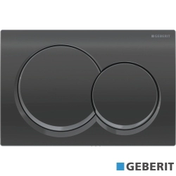 Geberit - Geberit Alpha01 Kumanda Kapağı Çift Basmalı, Siyah Krom - 115.035.QC.1