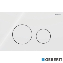 Geberit - Geberit Sigma40 Kumanda Kapağı Çift Basmalı, Parlak Beyaz Cam - 115.628.SI.1