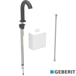 Geberit - Geberit Piave Fotoselli Lavabo Bataryası, Tek Su Girişli, Jeneratörlü, Mat Siyah (Duvar üzerine montajlı kontrol kutusu ile)