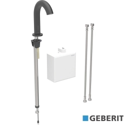 Geberit - Geberit Piave Fotoselli Lavabo Bataryası, Çift Su Girişli, Jeneratörlü, Mat Siyah (Duvar üzerine montajlı kontrol kutusu ile)