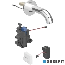 Geberit - Geberit Piave Ankastre Termostatik Fotoselli Lavabo Bataryası, Kısa Gagalı, Çift Su Girişli, Elektrikli