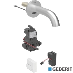 Geberit - Geberit Piave Ankastre Fotoselli Lavabo Bataryası, Uzun Gagalı, Tek Su Girişli, Elektrikli, Paslanmaz Çelik