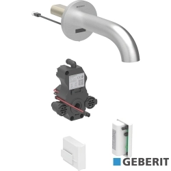 Geberit - Geberit Piave Ankastre Fotoselli Lavabo Bataryası, Uzun Gagalı, Tek Su Girişli, Jeneratörlü, Paslanmaz Çelik