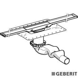 Geberit - Geberit CleanLine20 Duş Kanalı Seti 30-60 cm Paslanmaz Çelik - Paslanmaz Kenar (Sifon Dahil Set)