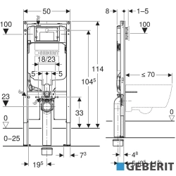 Geberit - Geberit Sigma Gömme Rezervuar Duvar Önü Alçıpan Uygulamalı Set, İnce