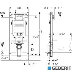 Geberit - Geberit Alpha Gömme Rezervuar Duvar Önü Alçıpan Uygulamalı Set, 8 cm, Duofix (114 cm)