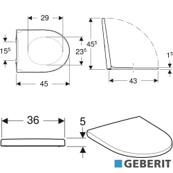 Geberit - Geberit iCon TurboFlush Klozet Kapağı, Yavaş Kapanır