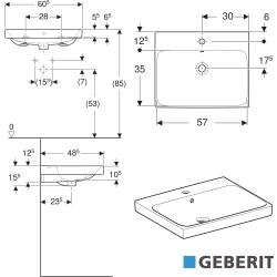 Geberit - Geberit Aniara Lavabo, 60 cm