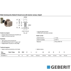 Geberit - Geberit Ankastre Stop Valf,Kare Volanlı , Bronz