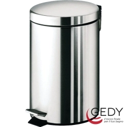 Gedy - Gedy Pedallı Çöp Kovası, Yavaş Kapanır, Parlak Paslanmaz Çelik (5 Litre) - 2709-13