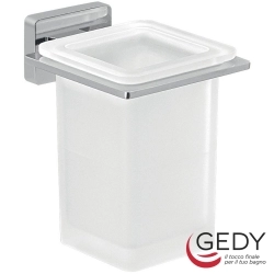 Gedy - Gedy Atena Diş Fırçalığı (Duvardan, Krom + Cam) - 4410-13