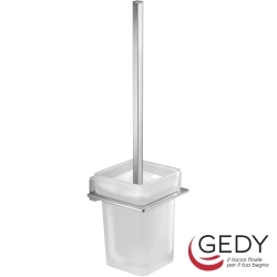 Gedy - Gedy Atena Tuvalet Fırçalığı (Duvardan, Krom + Cam) - 4433-03-13