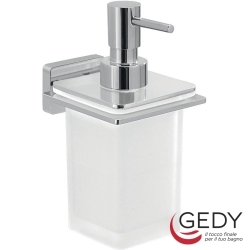 Gedy - Gedy Atena Sıvı Sabunluk (Duvardan, Krom + Cam) - 4481-13