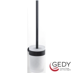 Gedy - Gedy Pirenei Tuvalet Fırçalığı, Mat Siyah (Duvardan, Siyah + Cam) - PI33-03-14
