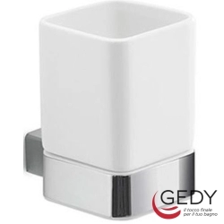 Gedy - Gedy Spluga Diş Fırçalığı (Duvardan, Porselen/Krom) - SG10-13