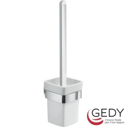Gedy - Gedy Spluga Tuvalet Fırçalığı (Duvardan, Porselen/Krom) - SG33-03-13