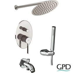 Gpd - GPD Gildo 2 Yollu Ankastre Banyo Bataryası, Yuvarlak Tepe ve El Duşu, Çıkış Ucu Seti