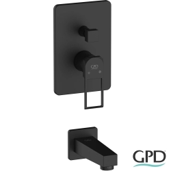Gpd - GPD Quadro Ankastre Banyo Bataryası (Çıkış Ucu Dahil), Siyah
