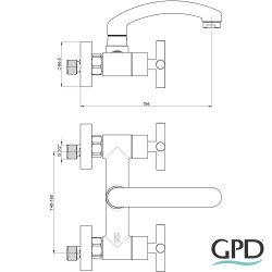 Gpd - GPD Nino Döner Borulu Lavabo Bataryası, Bakır Oksit Kaplama