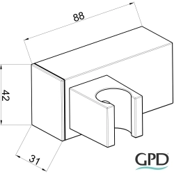 Gpd - GPD Kare El Duşu Askısı, Siyah