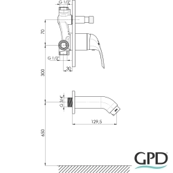 Gpd - GPD Adrio Ankastre Banyo Bataryası, Siyah