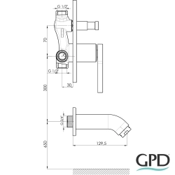 Gpd - GPD Gildo Ankastre Banyo Bataryası, Siyah