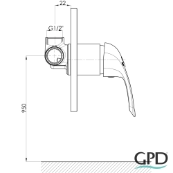 Gpd - GPD Adrio Ankastre Duş Bataryası, Siyah
