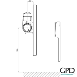 Gpd - GPD Quadro Ankastre Duş Bataryası, Siyah