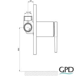 Gpd - GPD Aduro Ankastre Duş Bataryası, Siyah