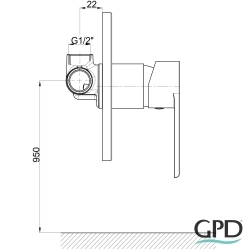 Gpd - GPD Atros Ankastre Duş Bataryası, Siyah