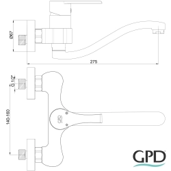 Gpd - GPD Atros Döner Borulu Eviye Bataryası, Siyah
