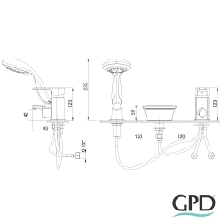 Gpd - GPD Atros Ankastre Küvet Bataryası (3 Delikli), Altın