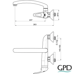 Gpd - GPD Adrio Duvardan Eviye Bataryası, Üstten Aplike, Siyah